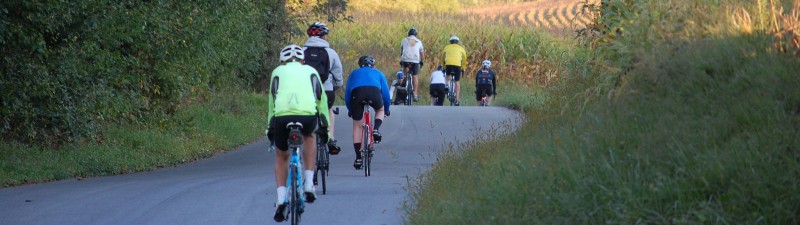 2014 Larry's Ride participants heading out from Camp Milldale